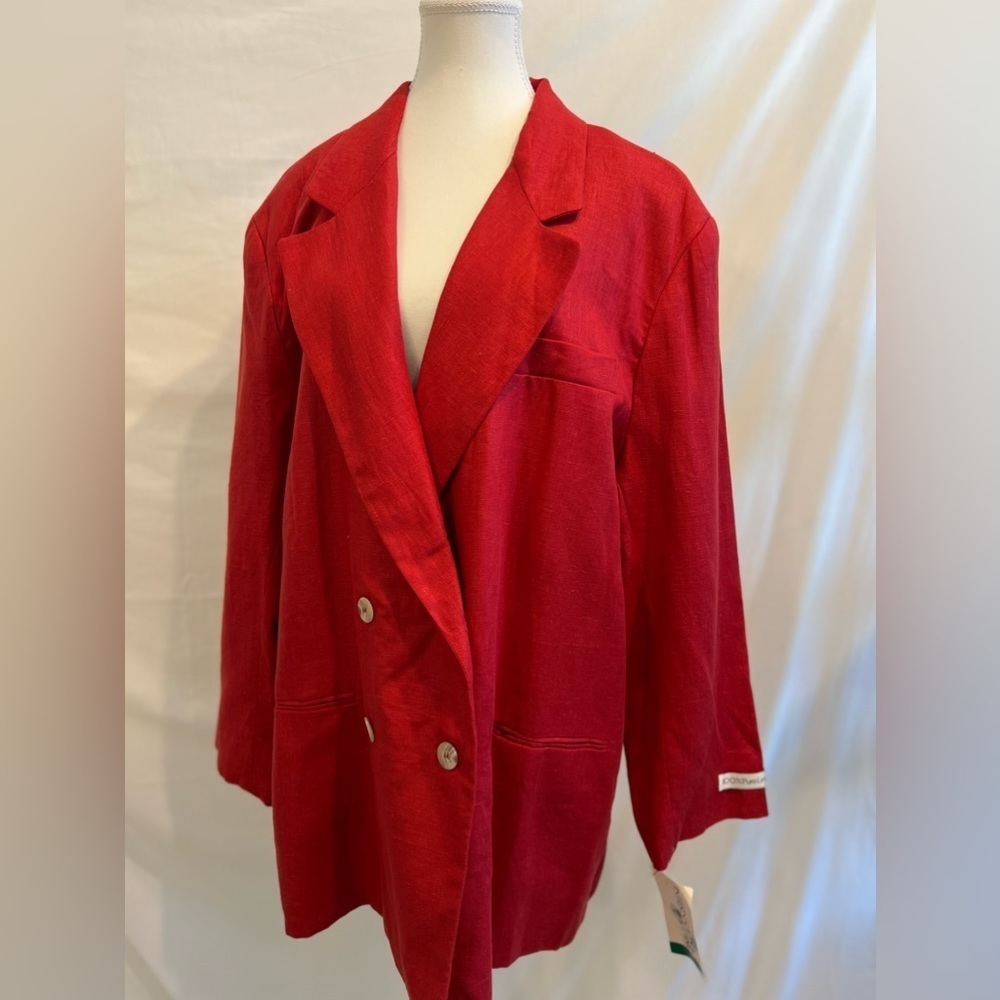 NWT Vintage International Scene Plus Size Linen Blazer